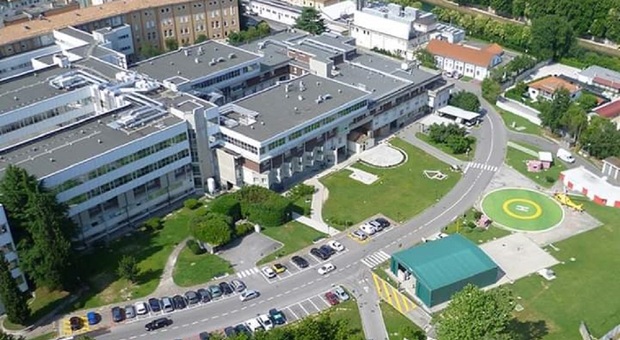 Una veduta dall'alto del cantiere della cittadella sanitaria dell'ospedale Ca' Foncello di Treviso