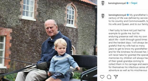 Filippo, l'ultimo saluto al nonno dai nipoti William e Harry sui social: cosa hanno scritto