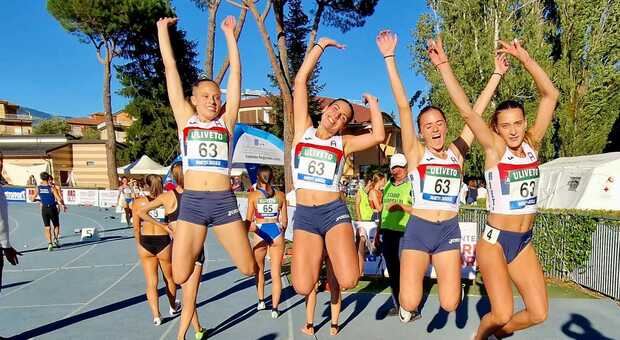 La 4x100 donne della Studentesca Milardi campione d'Italia