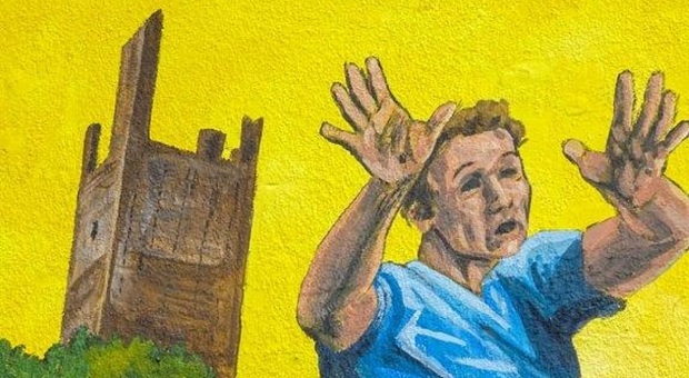 Il murale dedicato al rugby a Rovigo