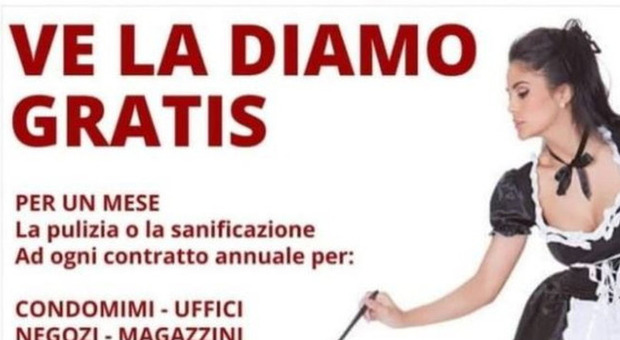 «Ve la diamo gratis»: la pubblicità sessista della ditta di pulizie indigna il web