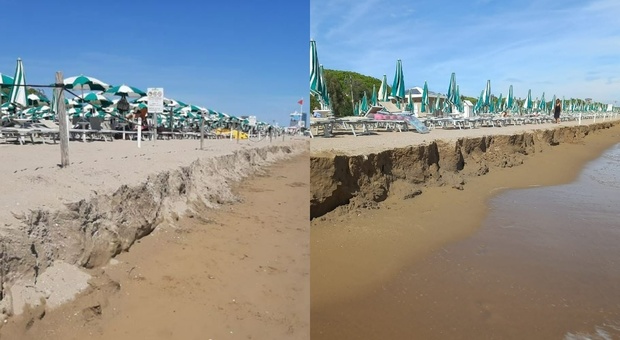 Jesolo, allarme maxi gradino in spiaggia: «Un'isola artificiale come riserva di sabbia contro l'erosione»