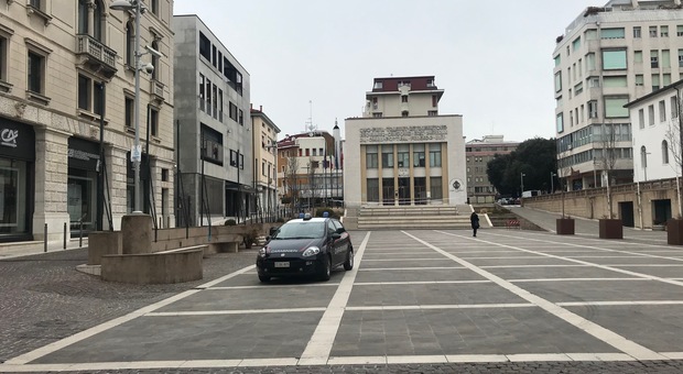 Il centro di Pordenone nel lockdown di marzo 2020
