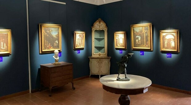 Alcune delle opere in mostra al museo Correale di Sorrento
