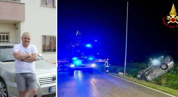 Ion Raileanu morto a 39 anni nell'auto ribaltata. Ha perso il controllo uscendo di strada a tarda sera