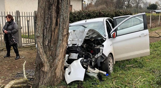 Mamma esce di strada, l'auto finisce contro un albero: feriti due bimbi di 7 e 9 anni