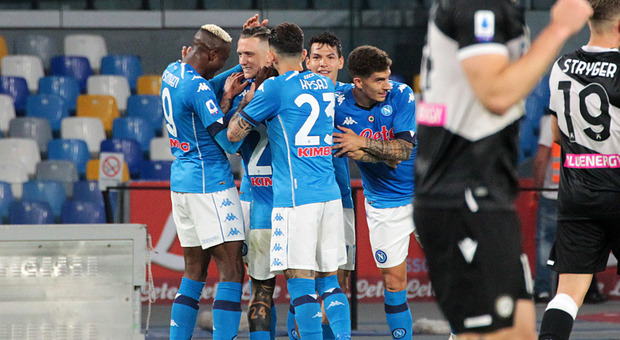 Napoli, tutta la gioia di ADL: «100 gol, che grande squadra»