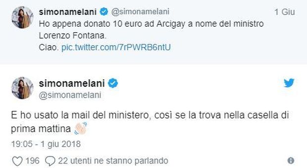 «Ho donato 10 euro all'arcigay a nome del ministro Fontana»: contro l'omofobia la donazione è virale