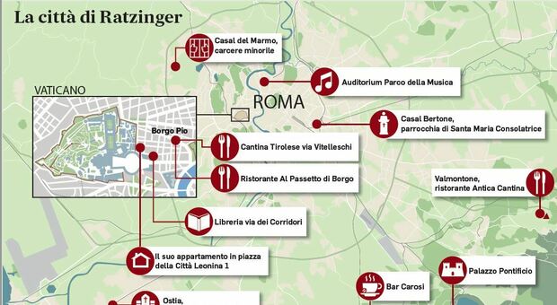 Ratzinger, la Sacher di Borgo Pio e gli amici a Castelgandolfo: il suo cuore era romano