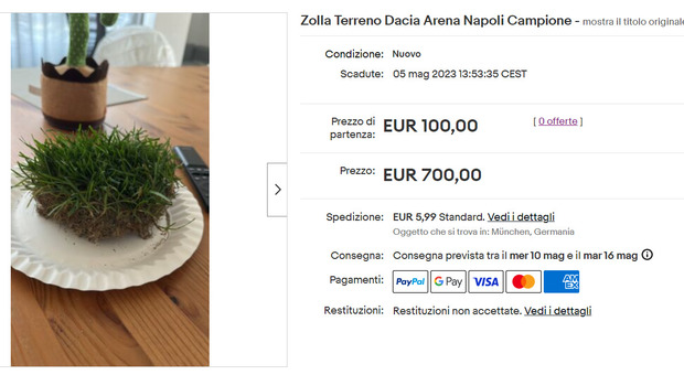 Udinese Napoli, sul web in vendita le zolle di terreno della Dacia Arena