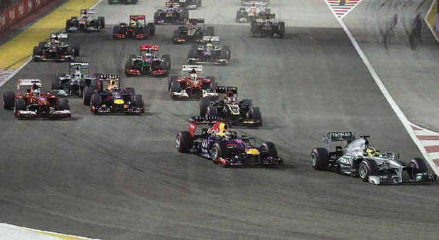 Le fasi iniziali del Gran Premio di Singapore