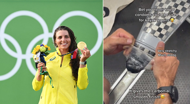 Olimpiadi, la canoista Fox ripara l'imbarcazione con un preservativo e vince la medaglia d'oro: il trucco svelato su TikTok
