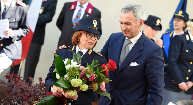 Giovanna Gagliardi con il questore Giuseppe De Matteis