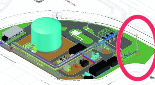 Una rappresentazione grafica del progetto relativo al deposito Edison di Brindisi