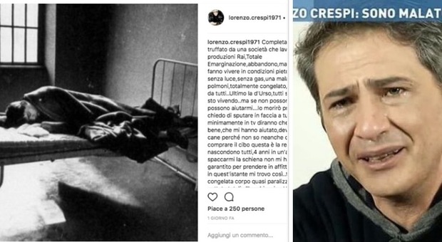 Lorenzo Crespi choc: "Sto male, non mi lavo da 5 giorni". Lo sfogo sui social, e accusa anche la D'Urso
