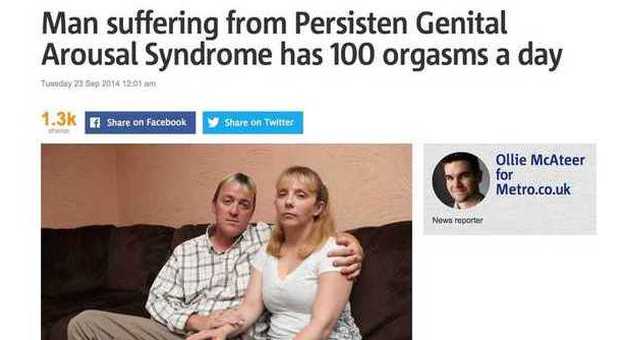 Ha 100 orgasmi al giorno senza controllo. "È disgustoso"