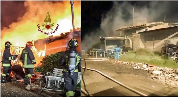 Ostia, incendio all’Idroscalo: a fuoco le baracche. Quattro feriti e 20 persone evacuate