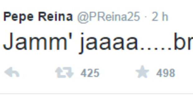 Roma-Bayern, Pepe Reina esulta in napoletano su Twitter