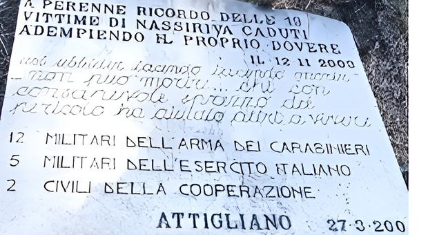 Attigliano, ditrugge il monumento ai caduti di Nassiriya. Incastrato dalle telecamere, denunciato un trentaduenne