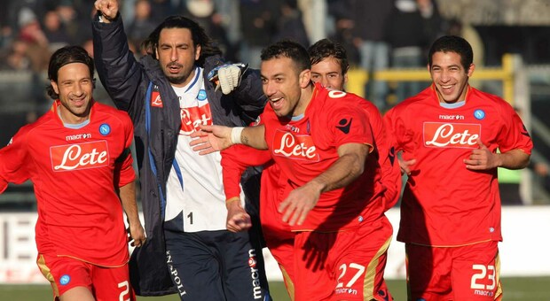 La festa al gol di Fabio Quagliarella il 6 gennaio 2010