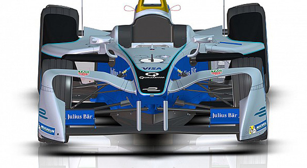 L'alettone anteriore biplano delle Formula E edizione 2017, il campionato FIA riservato alle monoposto elettriche