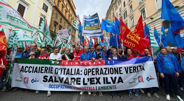 Un'immagine dell'ultima protesta dei sindacati a Roma