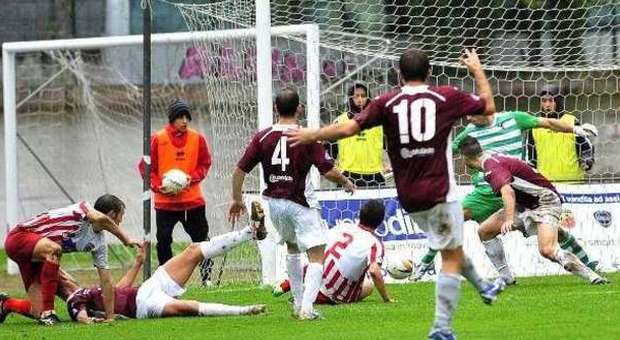Il gol di Dominici segnato domenica nel derby con il Fano
