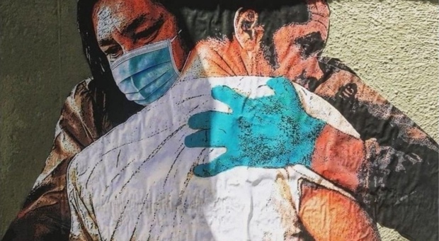 Coronavirus, street art per ringraziare lo Spallanzani ricordando "Qualcuno volò sul nido del cuculo"