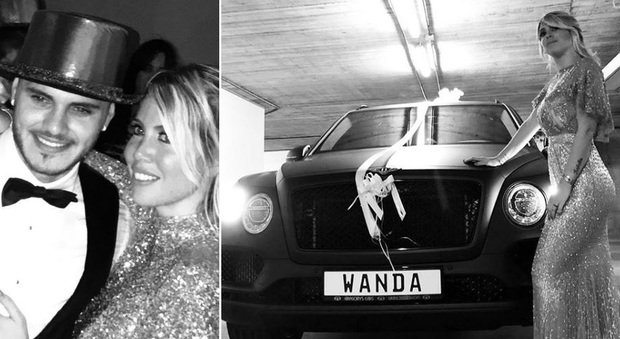 Icardi regala a Wanda Nara una Bentley nera per il suo 32esimo compleanno