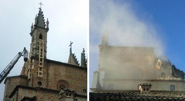 Terremoto, il crollo della chiesa neogotica di Villa Pilotti di Penna San Giovanni