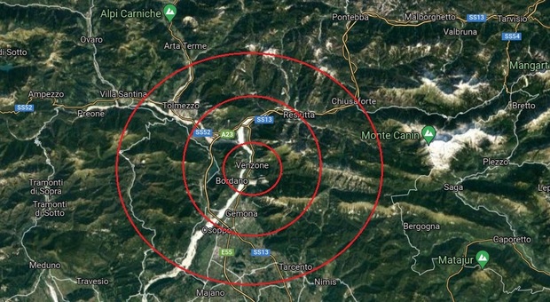 Terremoto oggi in Friuli: scossa di 2.9 con epicentro a Venzone