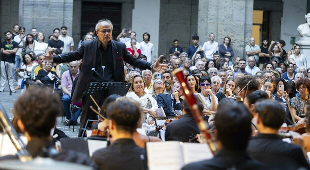 Gaetano Russo ha diretto l’Orchestra Scarlatti Young: tanti colleghi e amici di Giogiò