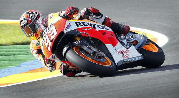 La Honda Marc Marquez durante le prove a Valencia