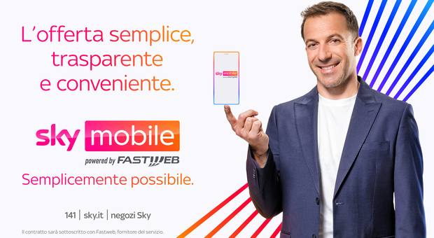 Sky Mobile, l'offerta attivabile da domani: «Tre soluzioni, ecco quali». Il nuovo spot con Alex Del Piero