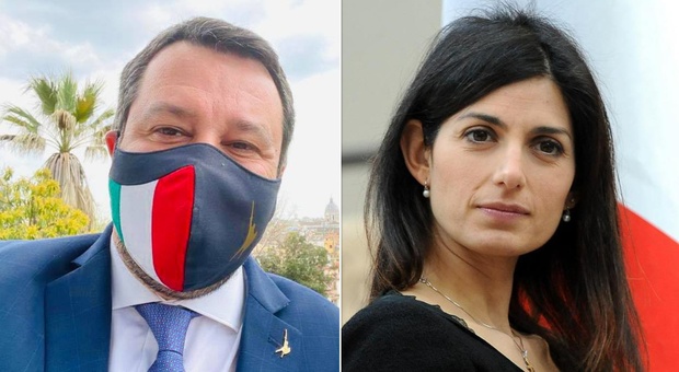 Salvini fa gli auguri a Roma, la replica di Virginia Raggi: «Non basta per far dimenticare anni di insulti»