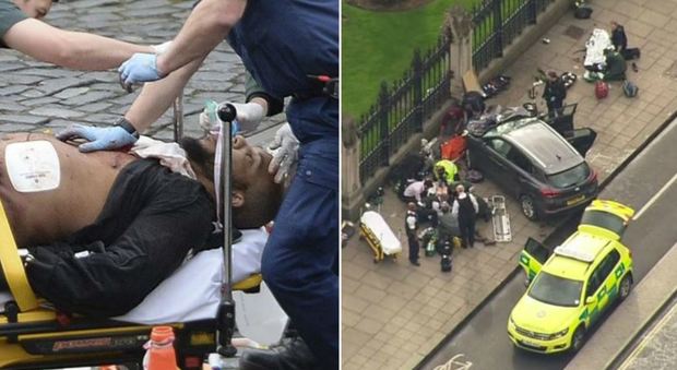 Londra, terrore e spari fuori da Parlamento «È terrorismo». Auto sulla folla, 40 feriti Ucciso assalitore, asiatico 40enne