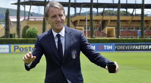 Roberto Mancini nel giorno della presentazione come nuovo Ct dell'Italia