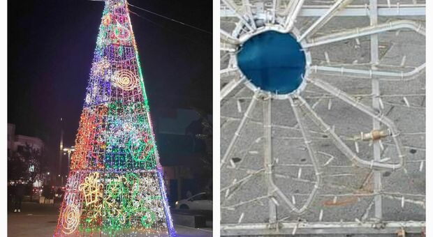 Casoria, vandalizzato l'albero di Natale in piazza Cirillo