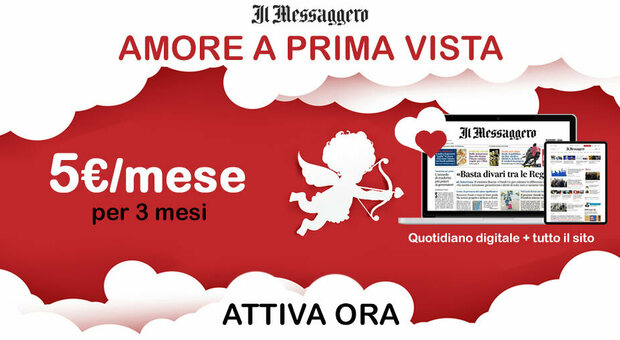 Il Messaggero, regalo per San Valentino: quotidiano digitale più sito a 5 euro al mese per tre mesi