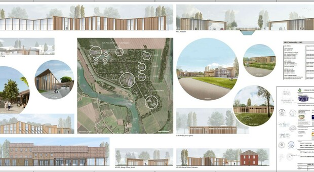 ERACLEA Il rendering del progetto per il villaggio e il parco di Valle Ossi