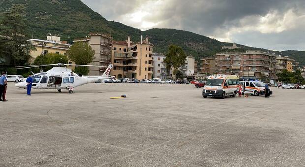 Cassino, scontro tra moto a Montecassino: grave un giovane, elitrasportato