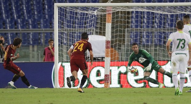 Roma, battuta 4-1 la Chape: Florenzi torna e segna, debutto di Schick