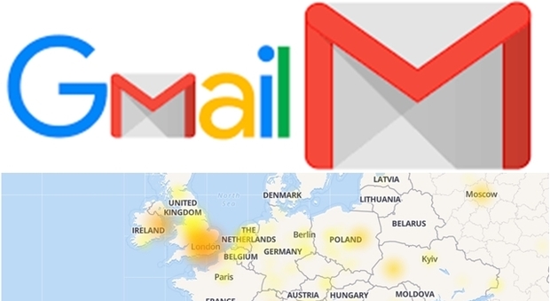 La mappa europea degli errori di Gmail