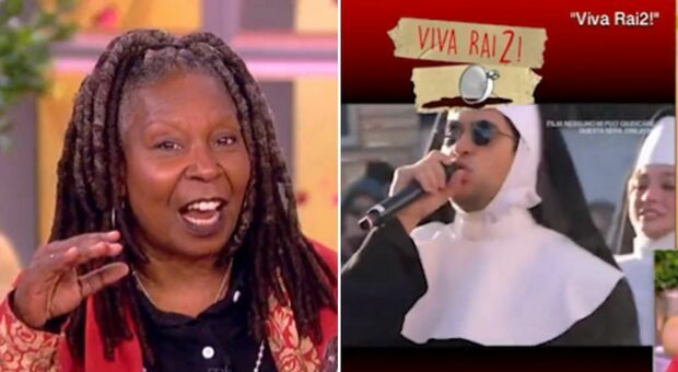 Whoopi Goldberg ringrazia Fiorello e Mahmood per l'omaggio a Viva Rai2. Lo showman: «Non ci credo»