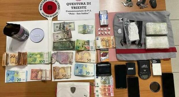 Trieste. La centrale dello spaccio di droga era in uina casa nel rione di Valmaura: sequestrati stupefacenti e 30mila euro in contanti