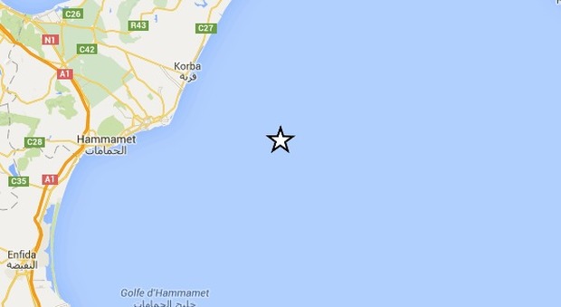 Terremoto in Tunisia di magnitudo 4.8