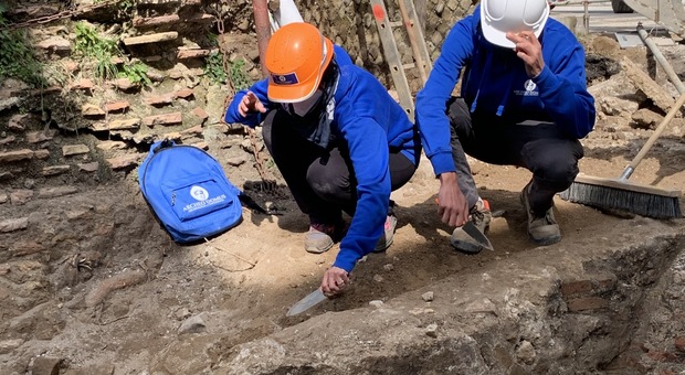 Nuovo scavi ad Anzio lungo un muro della Villa di Nerone