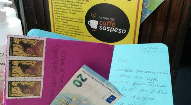 "Caffè sospeso" a Napoli: recapitata una lettera dal Canada con una quota per il fondo alimentare.