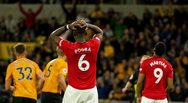 Premer, il Wolverhampton stoppa il Manchester United, Pogba sbaglia un rigore