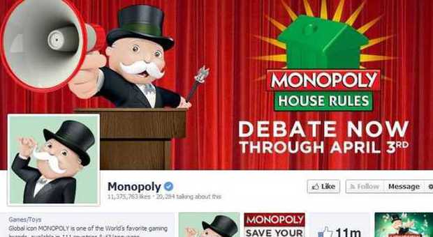Monopoli, ora le regole cambiano e diventano social: la gara su Facebook